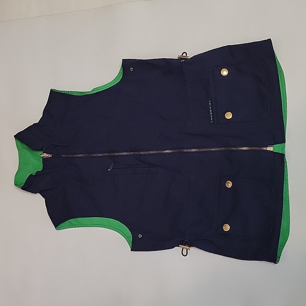 Lauren Ralph Lauren Women's Reversible Vest Small Blue/Green *(Hoddie Missing)